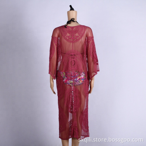 sun-protective wholesale crochet clothing dress cover up